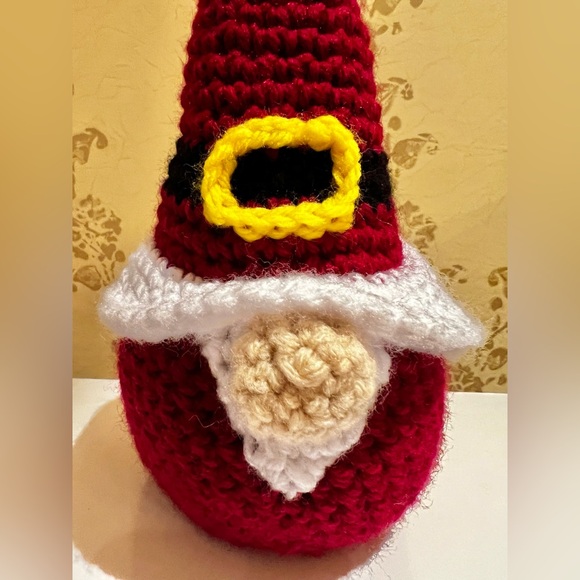 Hand Crocheted Santa Gnome 8 Inches Tall Christmas Decor! - Picture 3 of 7